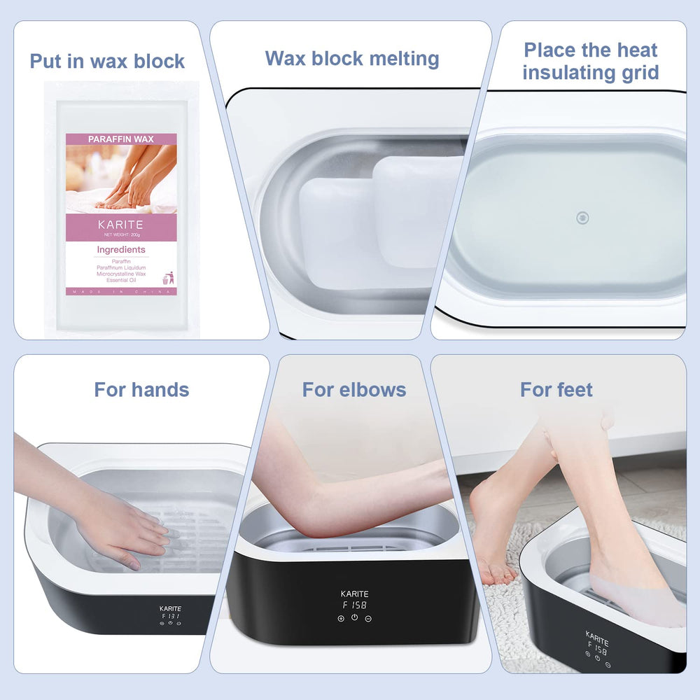 Karite wax heater compatibility image showing fit with most machines