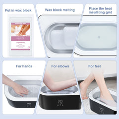 Karite wax heater compatibility image showing fit with most machines