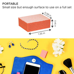 Karlash Nail Mini Orange Buffer Block, compact tool, ideal for quick home nail prep