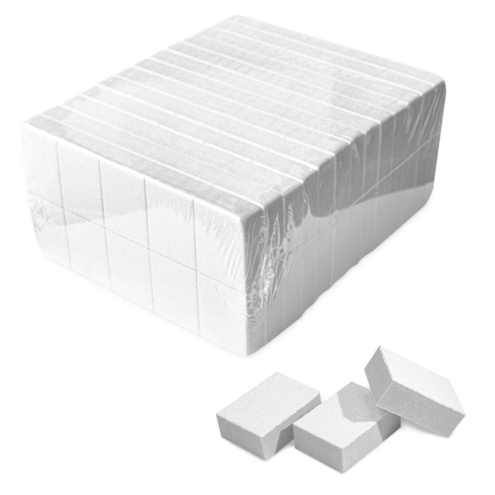 Karlash Nail Mini White Buffer Block two-sided 80/100 grit for smooth polish application.
