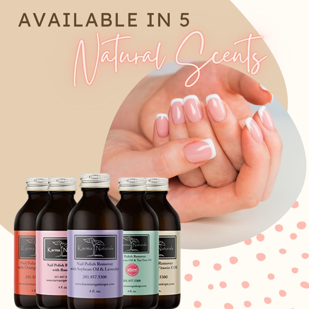 Karma Organic Nail Polish Remover ingredients and label emphasizing toxin-free formula