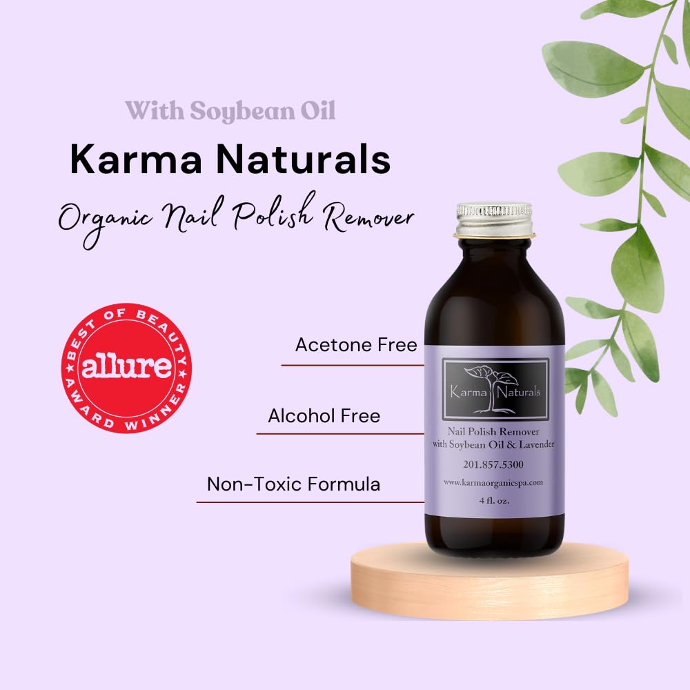 Karma Organic Nail Polish Remover uses natural ingredients to lift multiple polishes smoothly.