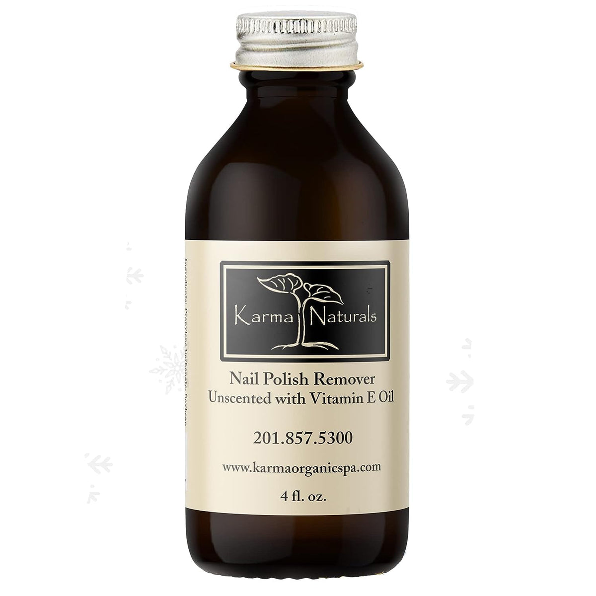 Karma Organic Nail Polish Remover unscented bottle close-up showing gentle polish removal