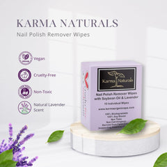 Karma Organic nail polish remover wipe texture shows softness and absorbency.