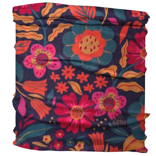Karma Retro Floral Headband Purple 02 – flexible fit stays in place during workouts.