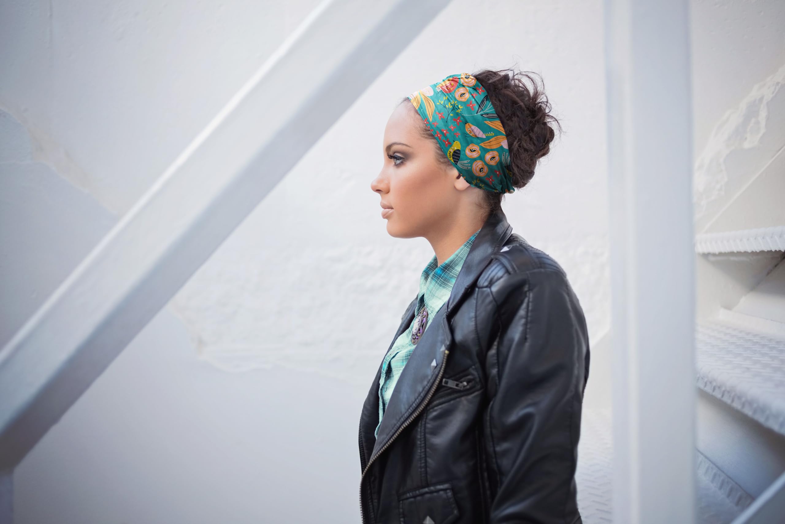 Karma Retro Floral Headband Purple 05 – unique patterns by Karma's designers for standout style.