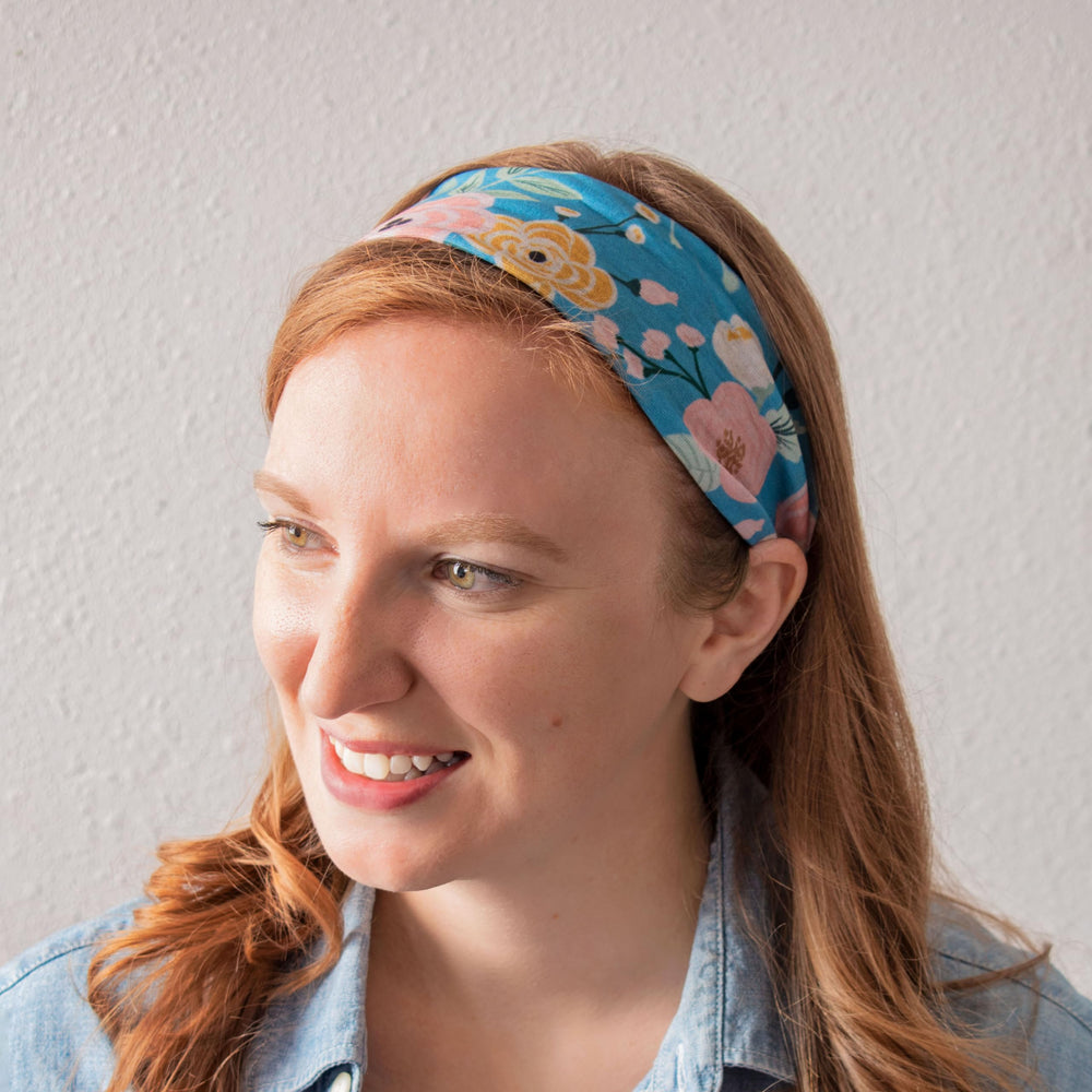 Karma Retro Floral Headband Purple 06 – one-size-fits-most convenience with easy machine washing.