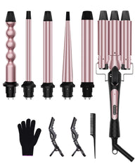 Karrong 6-in-1 curling iron set front view for versatile hairstyles.