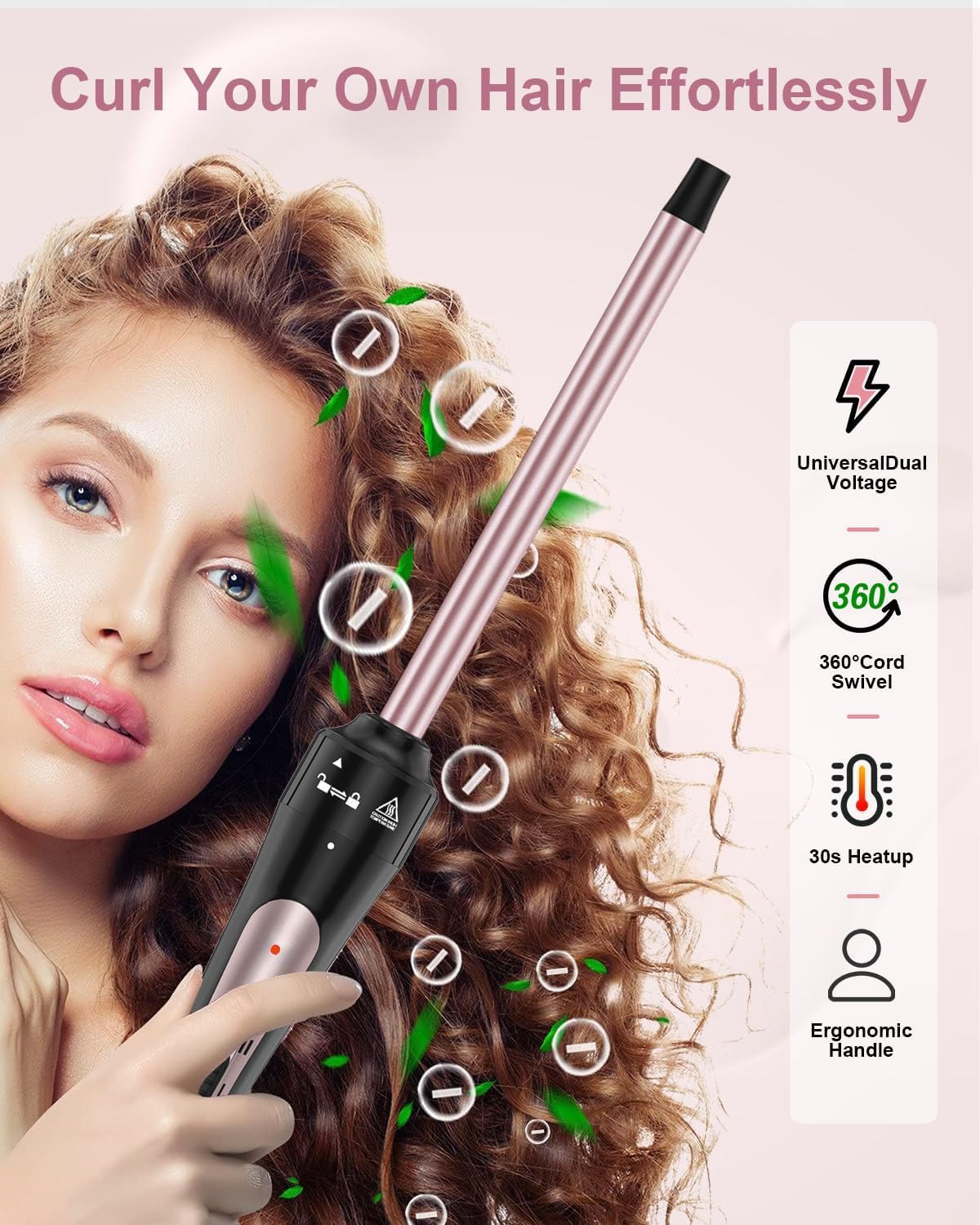 Karrong dual-voltage travel curling iron is ideal for global styling.