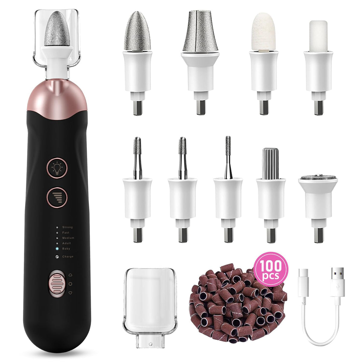 Karrong professional nail drill with LED light for precise edge work