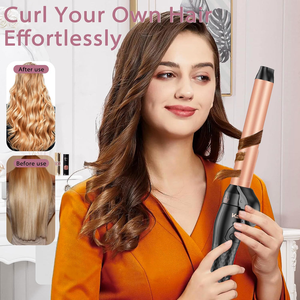 Karrong rotating curling iron included accessories highlight thoughtful gift-ready setup