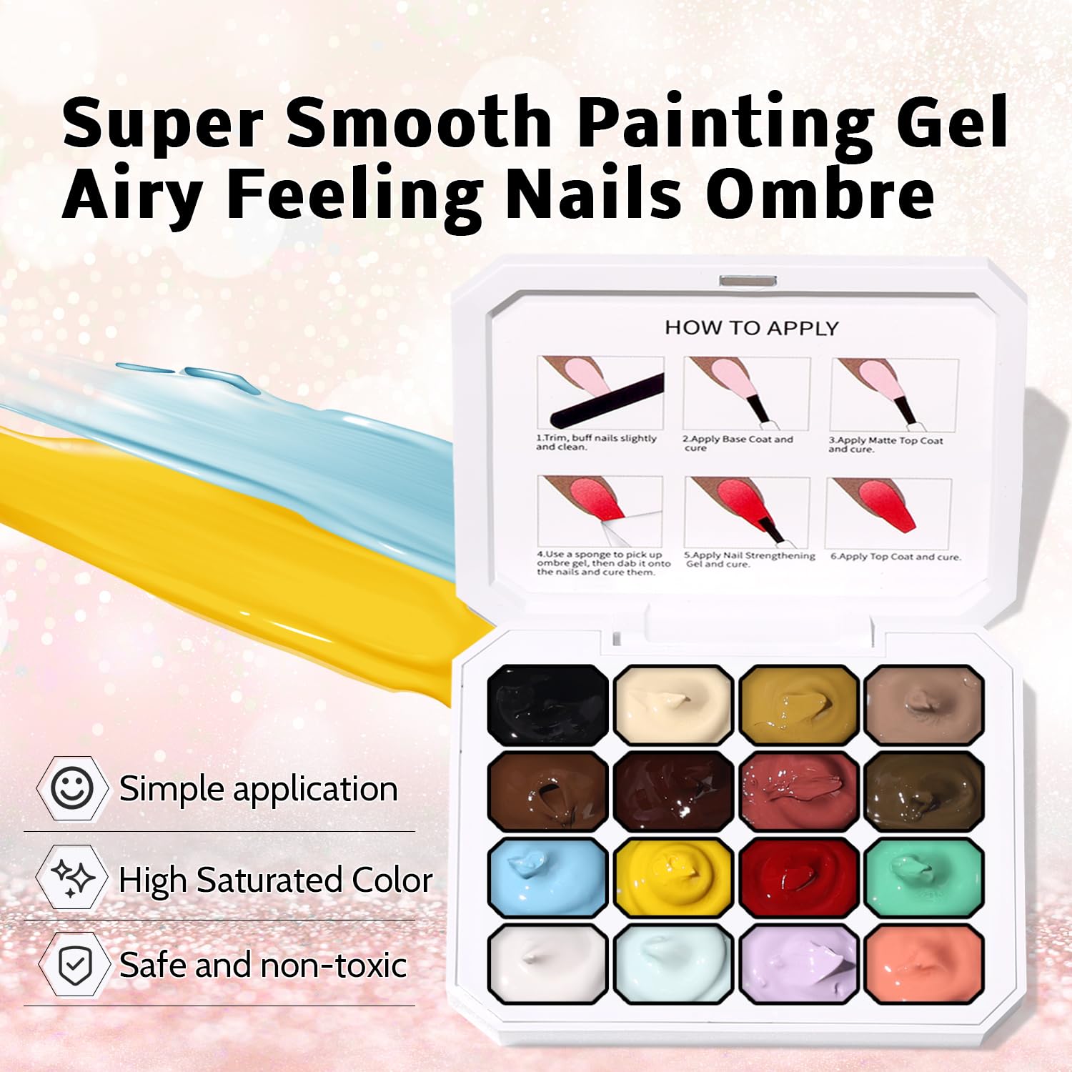 Karroy blooming aura nails swatch demonstrates soft blush gradient.