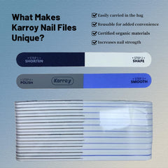 Karroy emery board material shows EVA-based quality for durable filing.