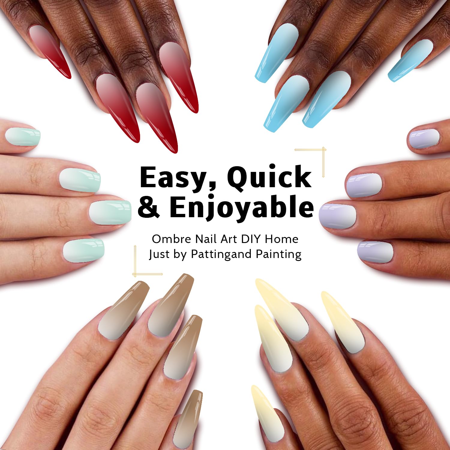 Karroy gradient nails swatch shows vibrant color payoff with smooth blending.