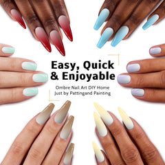 Karroy gradient nails swatch shows vibrant color payoff with smooth blending.