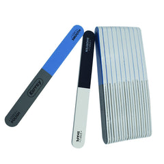 Karroy nail file buffer 4-steps design for quick shortening and shaping nails.