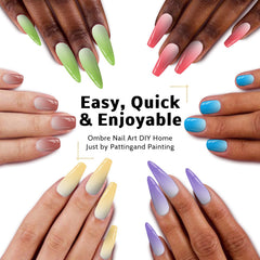 Karroy soft nail sponges ensure even pigment transfer for clean gradients.
