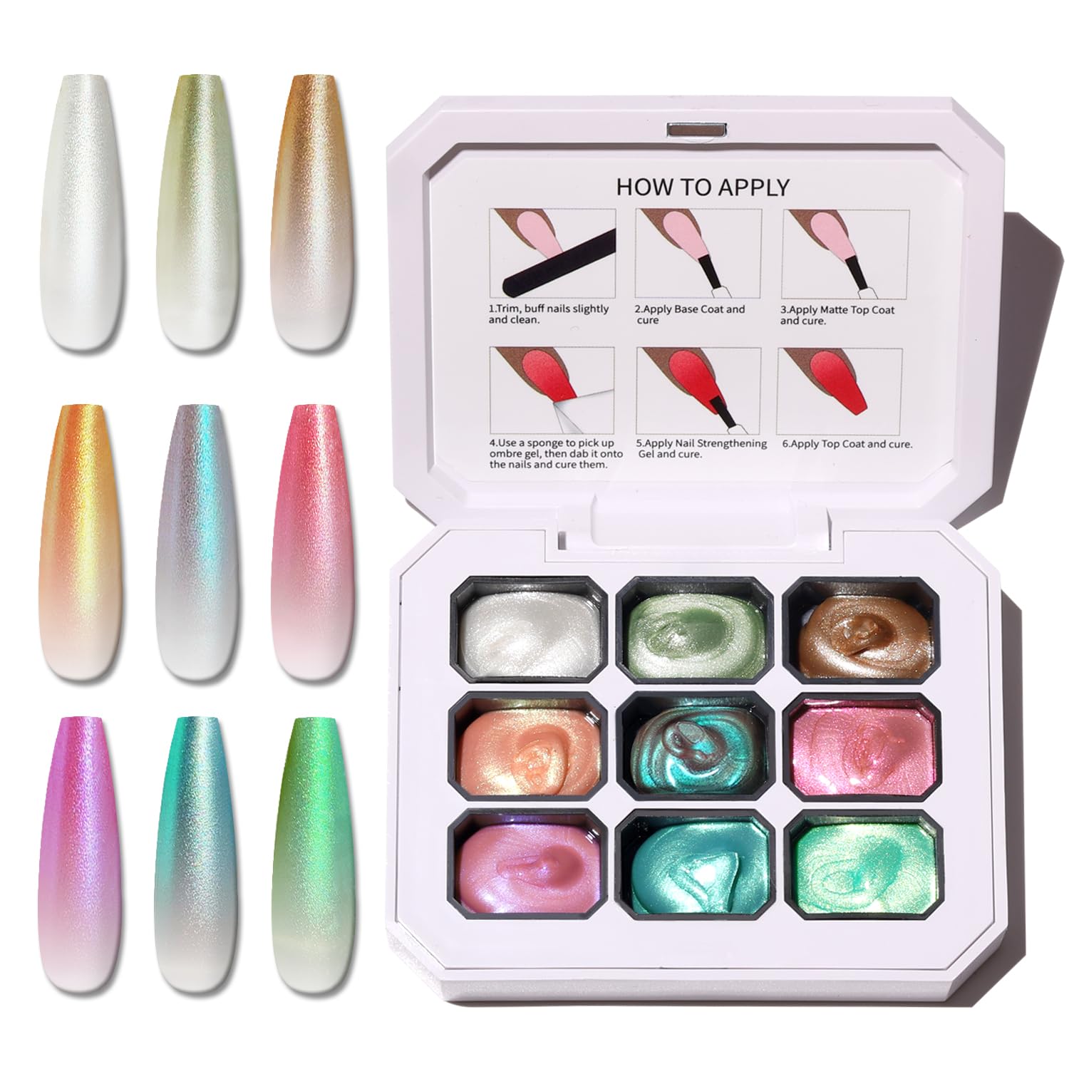 Karroy sponge pat paint gel shows easy ombre results for salon-worthy gradient nails.