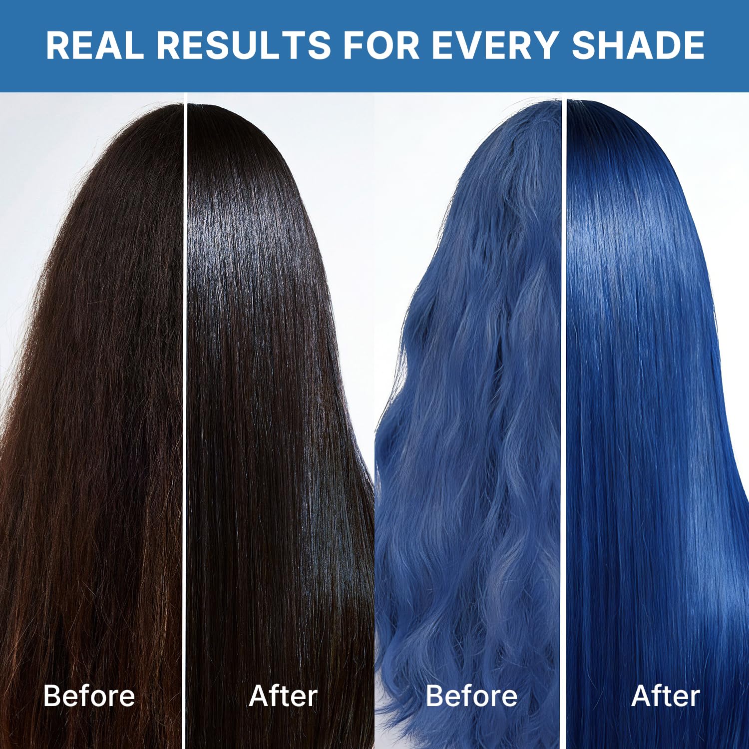Karseell blue depositing conditioner applied to hair for even color deposit