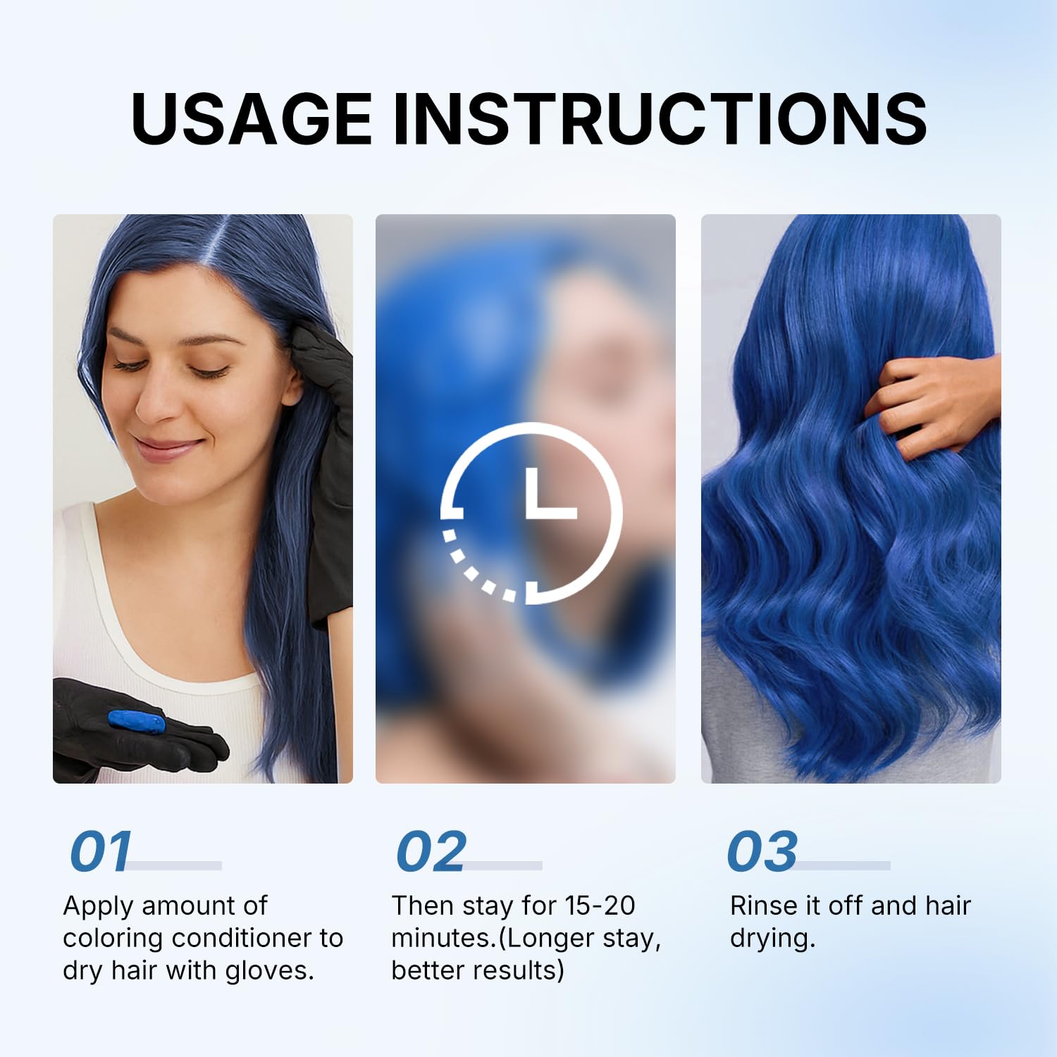 Packaging close-up of Karseell blue color depositing conditioner texture and lid