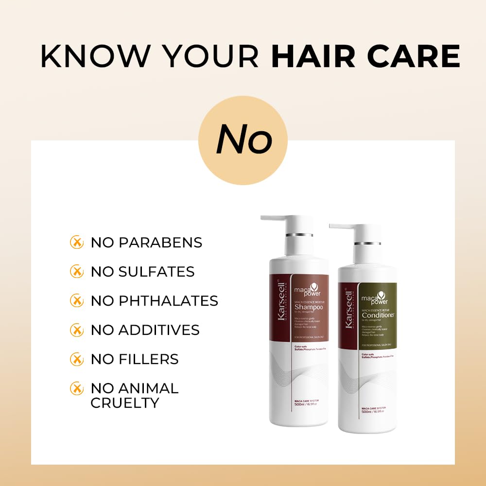 Karseell bottle closeup reveals argan oil benefits for shine and UV protection.