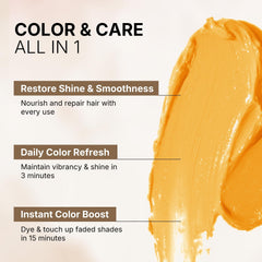 Karseell color-depositing conditioner application on damp hair.