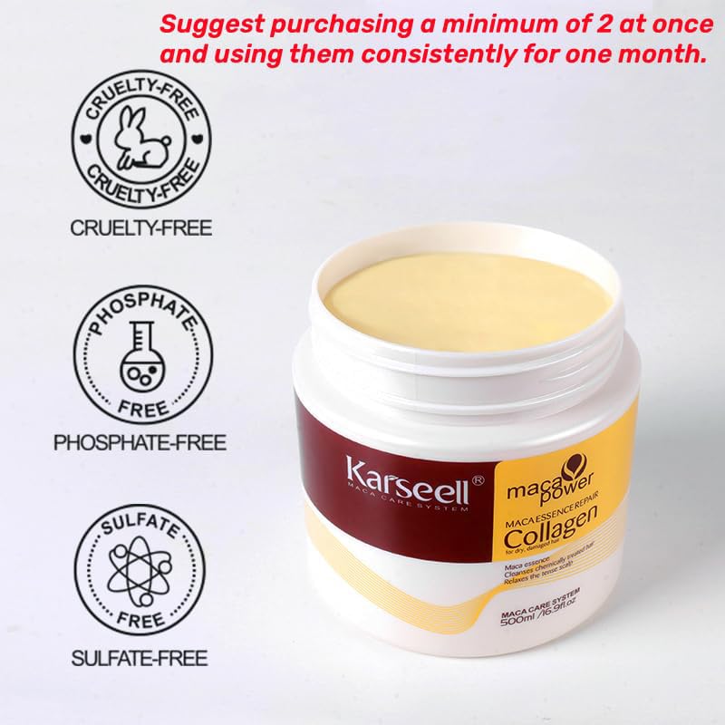 Karseell dry damaged hair closeup reveals glossy, hydrated strands after use.