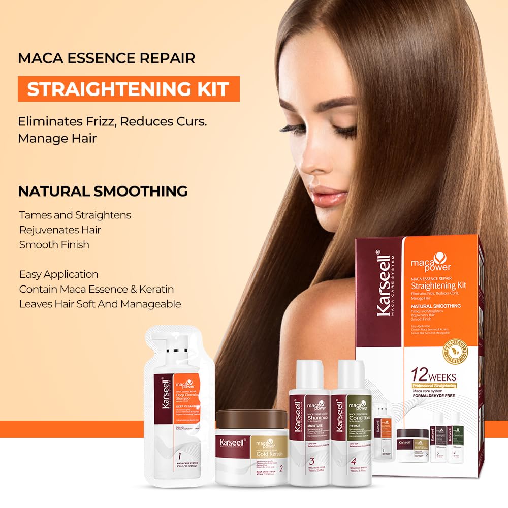 Karseell Esencia Maca Kit Alisado Champú de 70 ml para cabello limpio