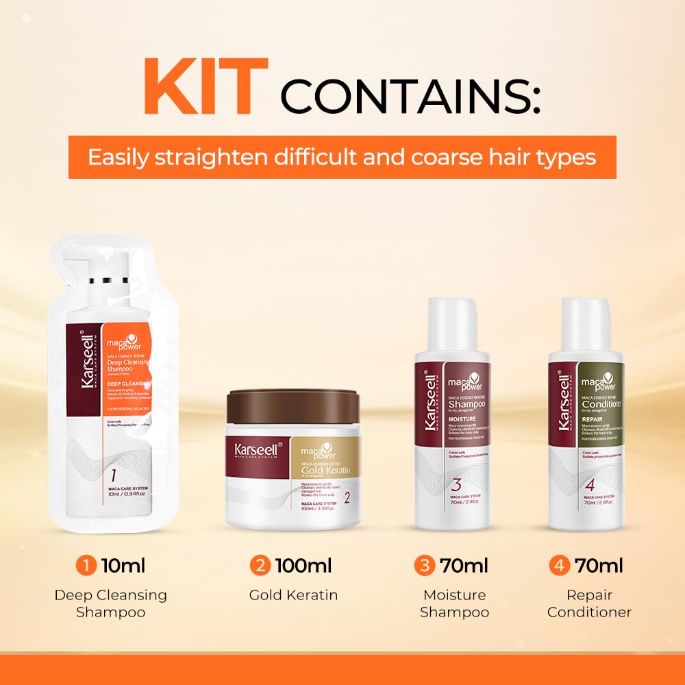 Karseell Esencia Maca Kit Alisado Champú limpieza profunda de 10 ml