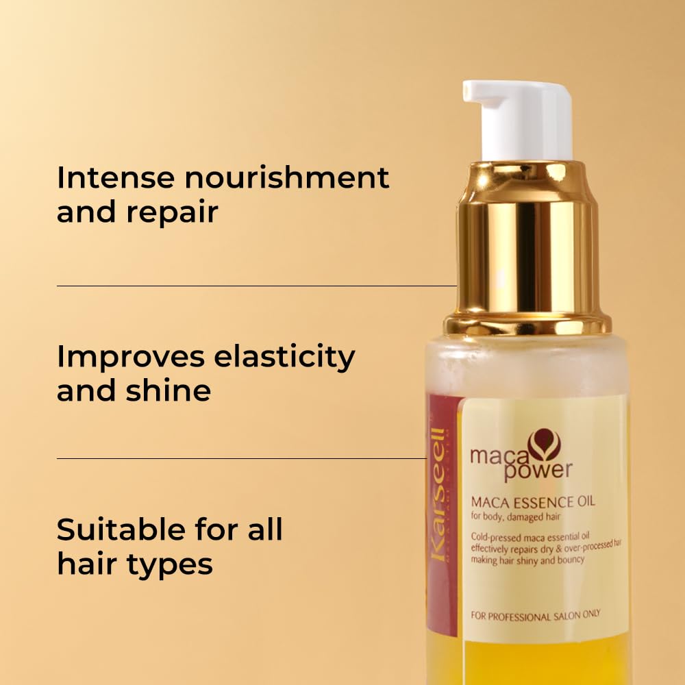 Karseell hair mask application close-up suggests easy root-to-tip care.