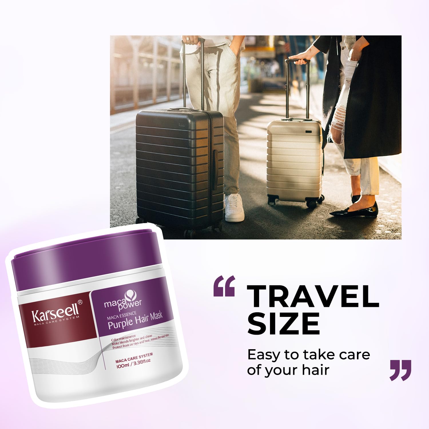 Karseell Purple Hair Mask in process, showing color-depositing violet pigments for toning.