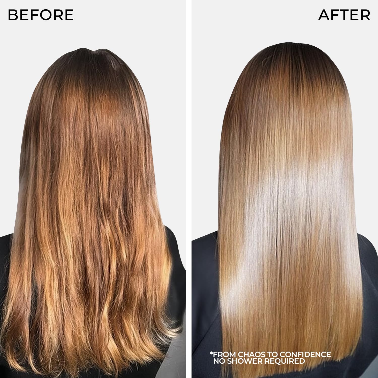 Before and after styling with Karseell cream for easier manageability