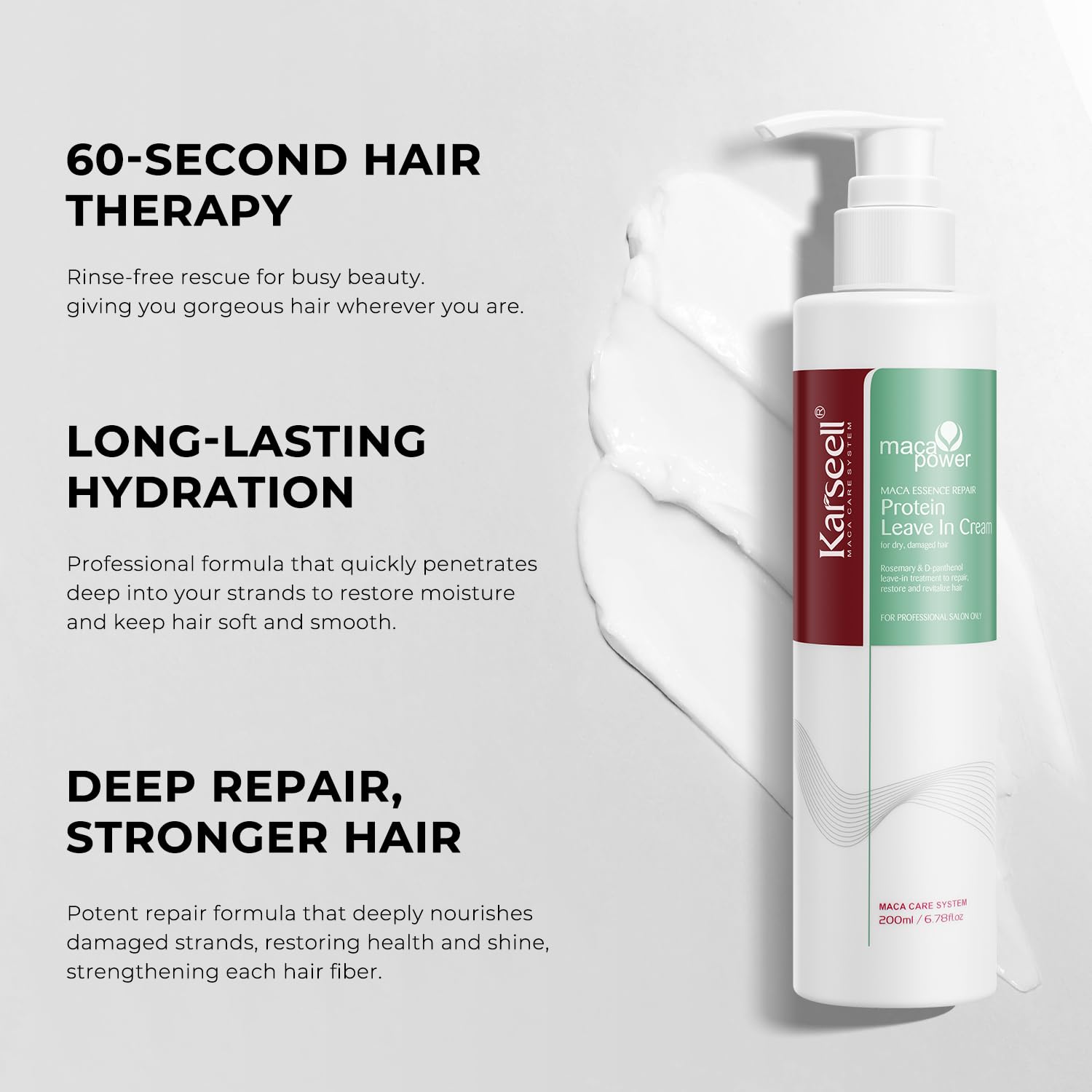 Hair after using Karseell Repair Protein Cream showing smoother shine