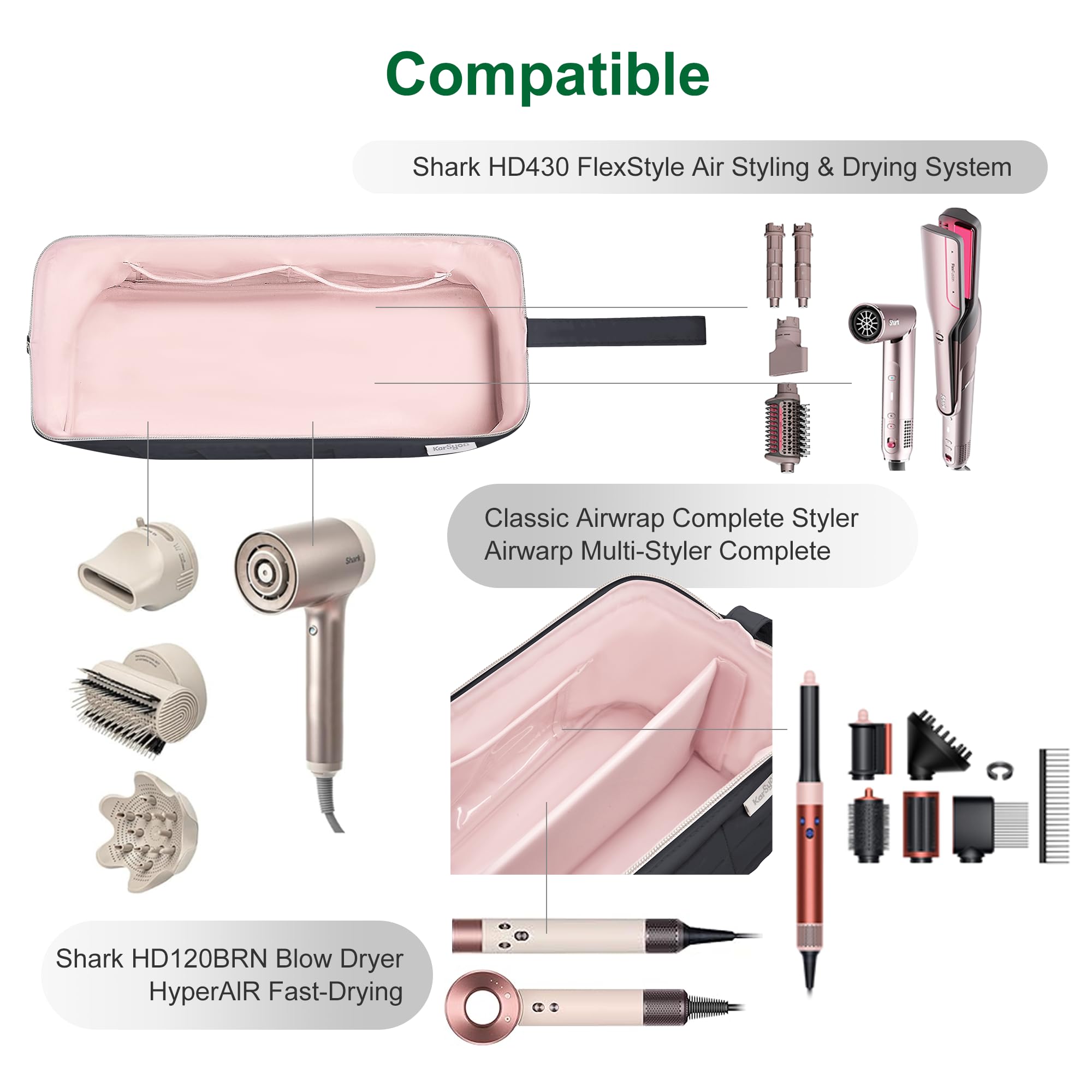 KarSyon clear internal pockets neatly organize small accessories.