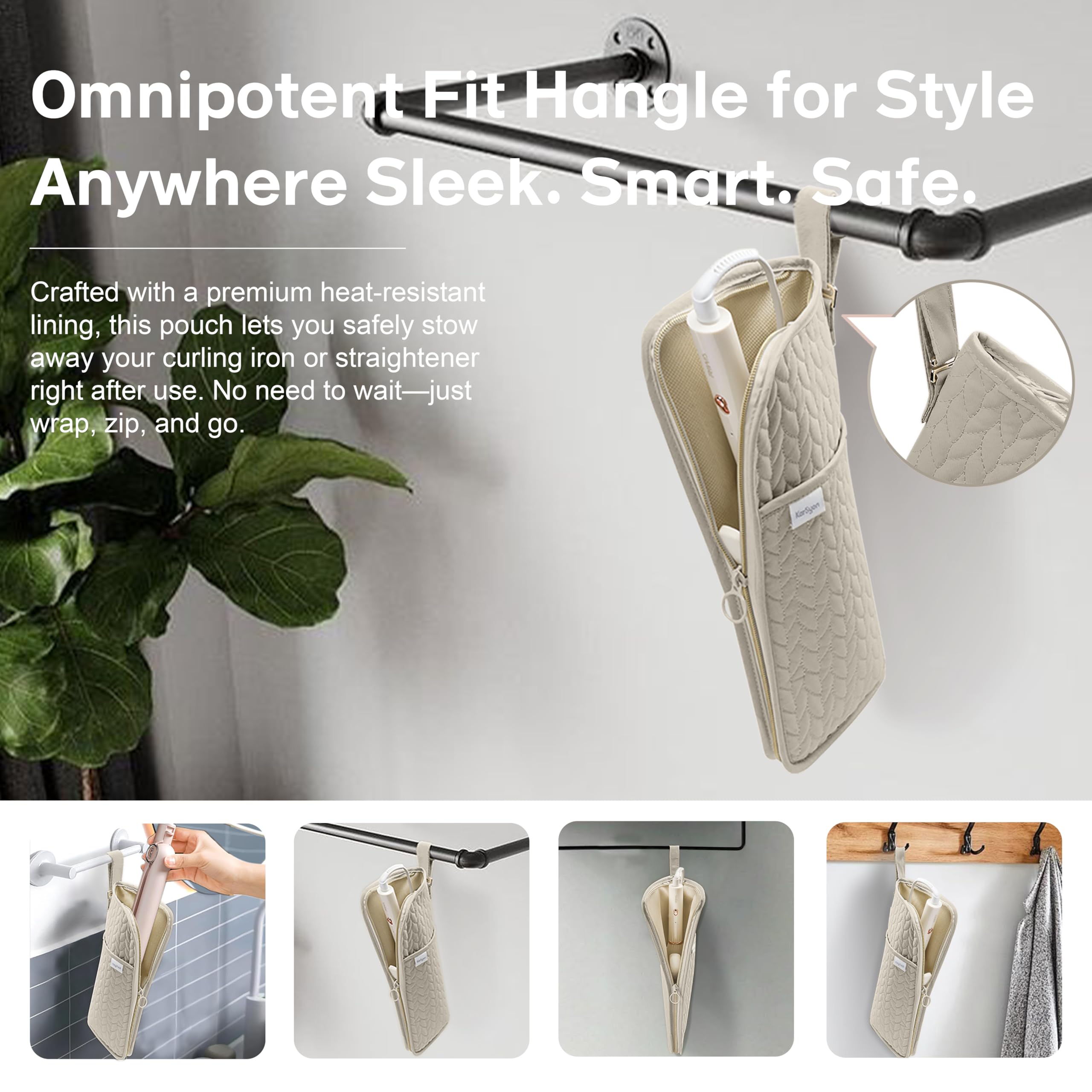 KarSyon dual-pouch storage camel keeps hot tools safely stowed after use.