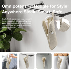 KarSyon dual-pouch storage camel keeps hot tools safely stowed after use.