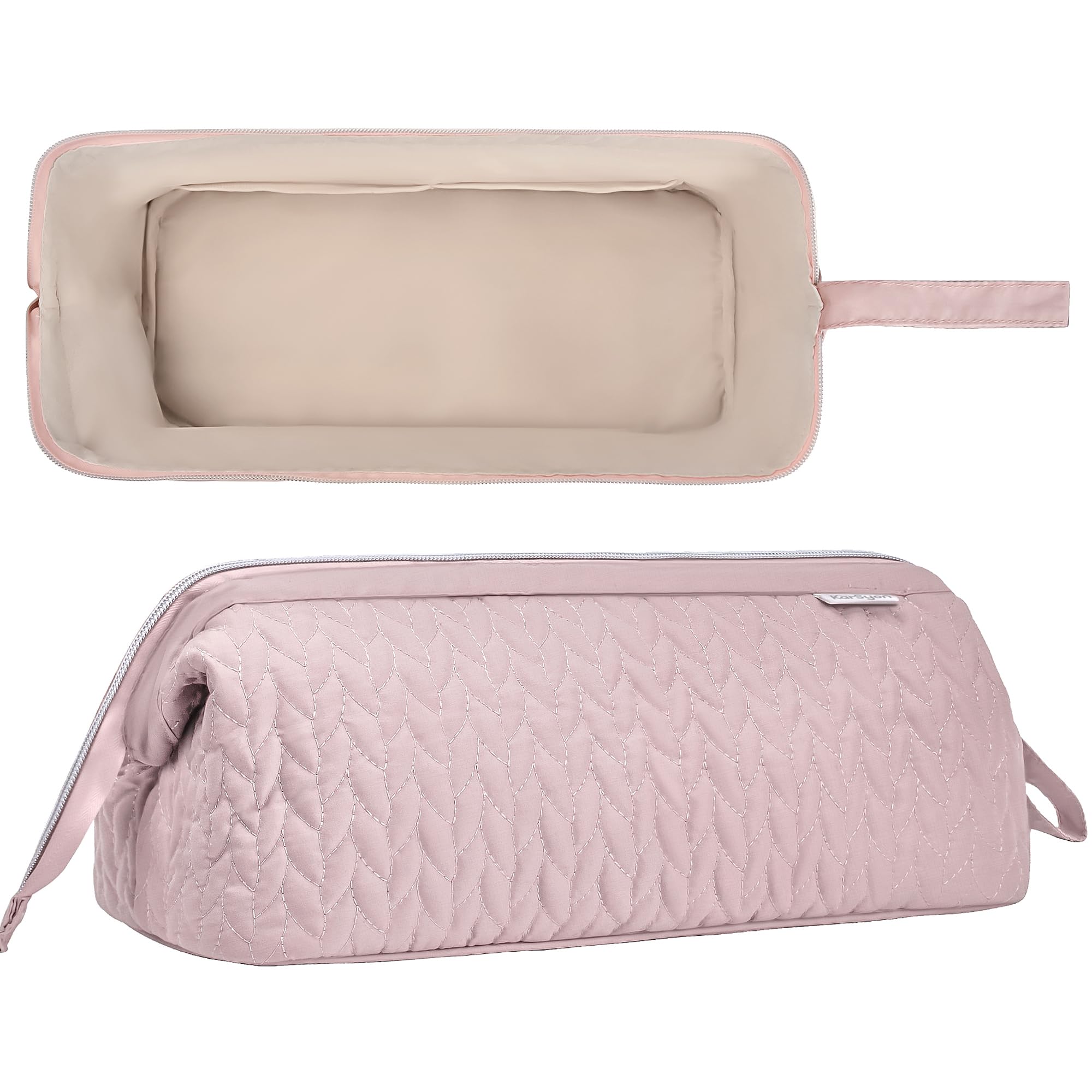 KarSyon Dyson Airwrap-compatible case highlights secure compartments for attachments.