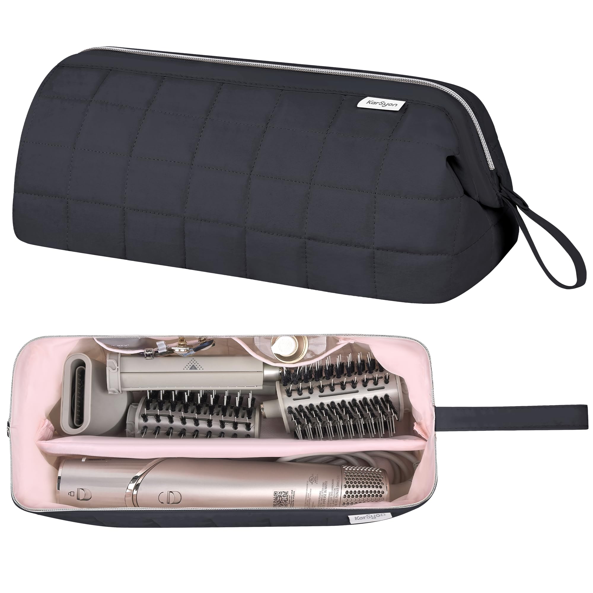 KarSyon travel bag for Dyson Airwrap shows compact, protective storage for tools.