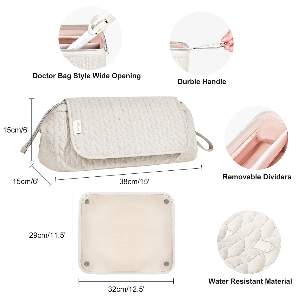 KarSyon travel bag shows large zip pocket and clear compartments for organizers