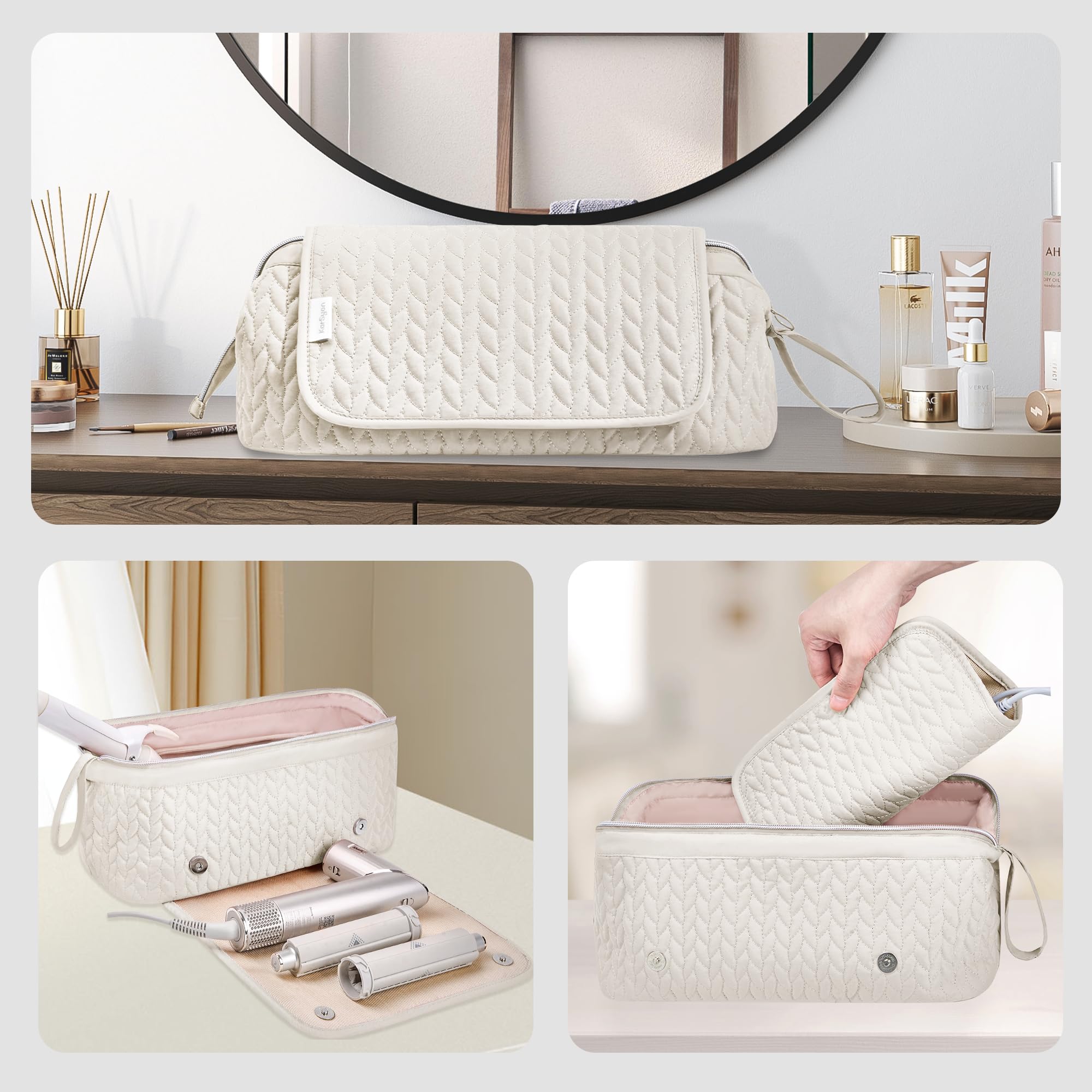 KarSyon Hair Tools Travel Bag interior with central divider for organized setups