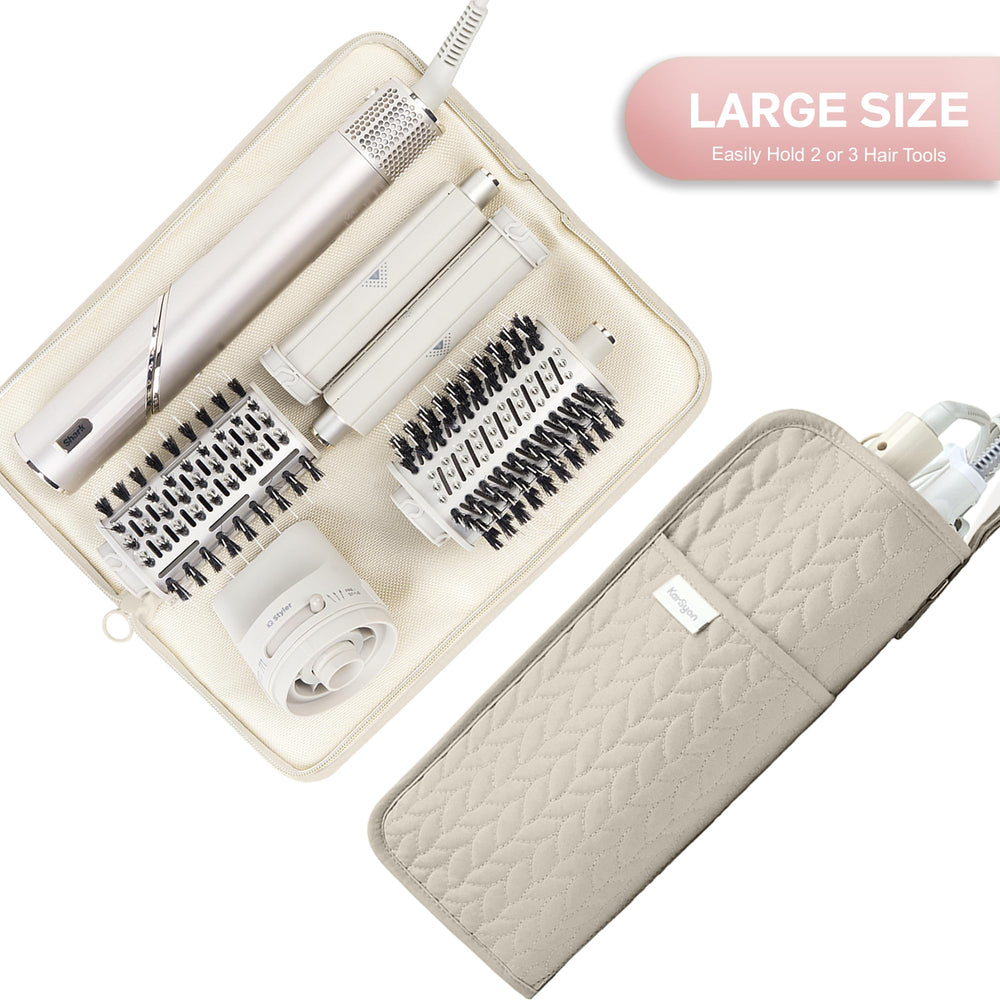 KarSyon heat-resistant mat with curling iron safety on a stylish case.