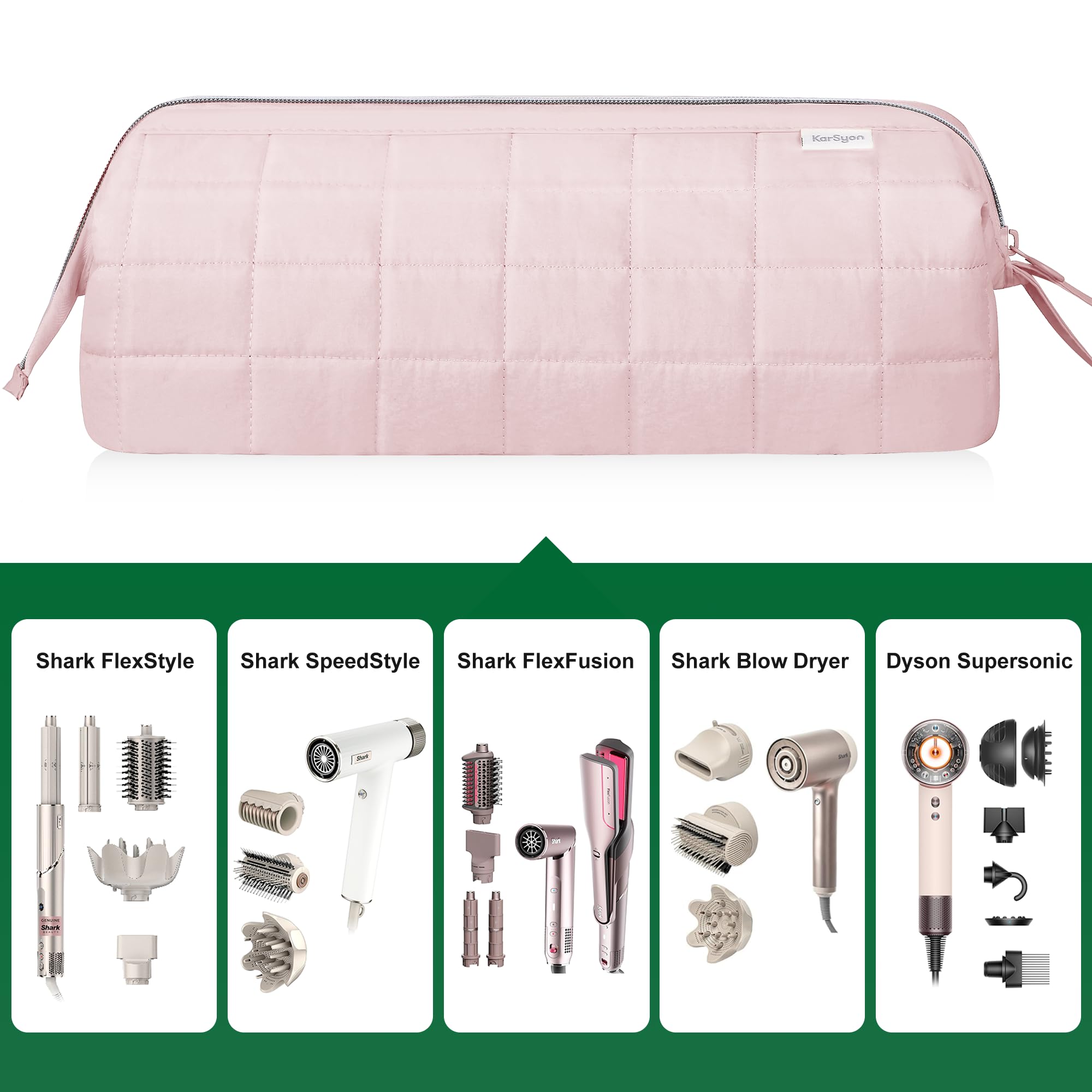 Karsyon protective middle partition safeguards wand and dryer from impacts