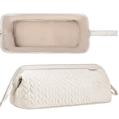 KarSyon Shark Flex Style Case beige with zip pockets for organized hair tools.