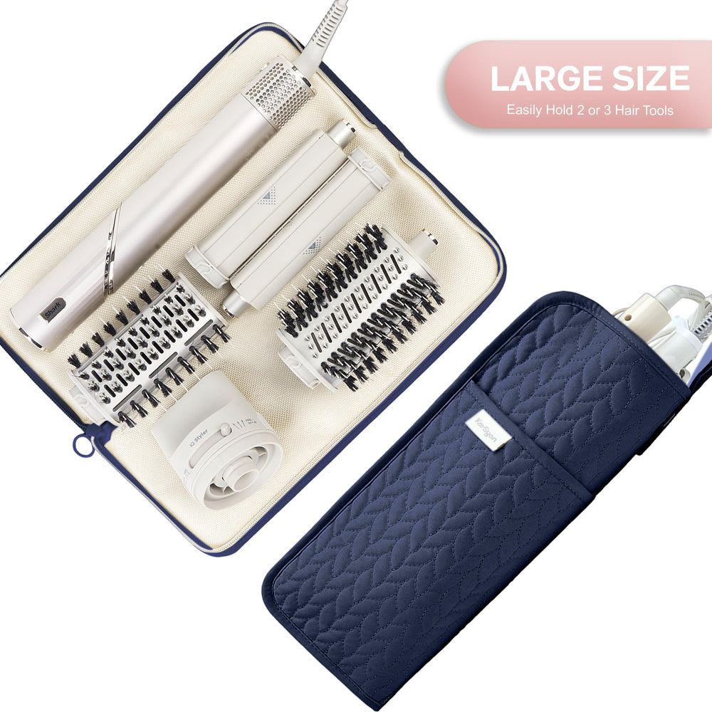 KarSyon travel bag open inside showing spacious interior for curling irons and straighteners