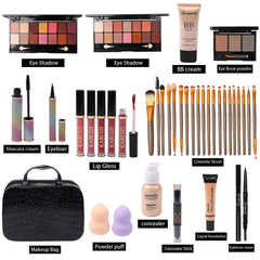 KARUIZI all-in-one makeup kit eyeshadow palette close-up with versatile shades.