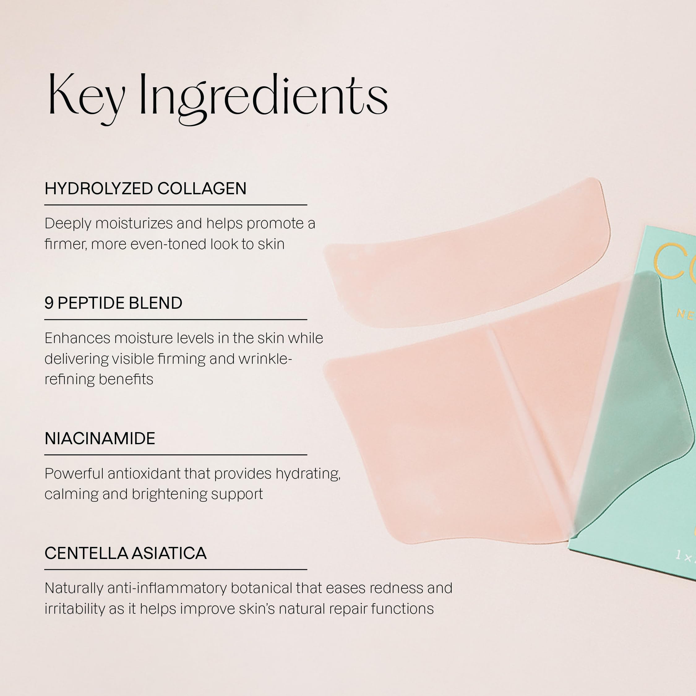 Karuna neck and chest hydrogel mask being applied during routine