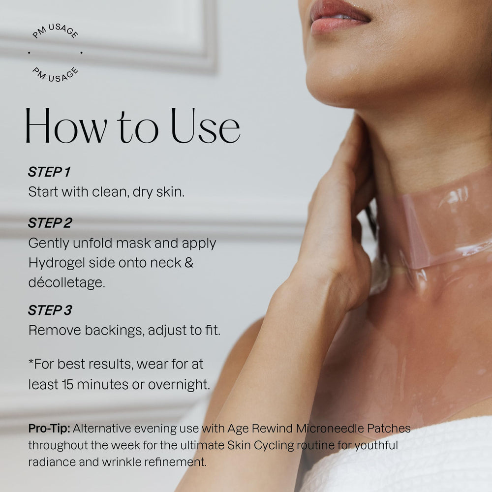 Karuna neck and chest hydrogel mask on chest providing surface hydration