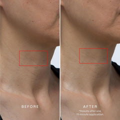 Karuna collagen neck and chest hydrogel mask pack closeup reveals shimmering gel texture