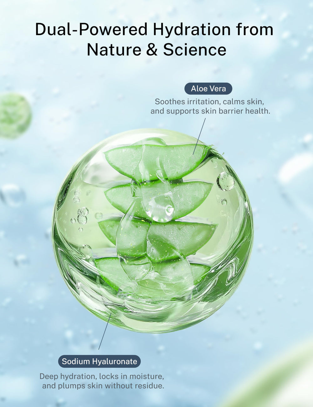 KARUNO hyaluronic acid hydrating gel during application