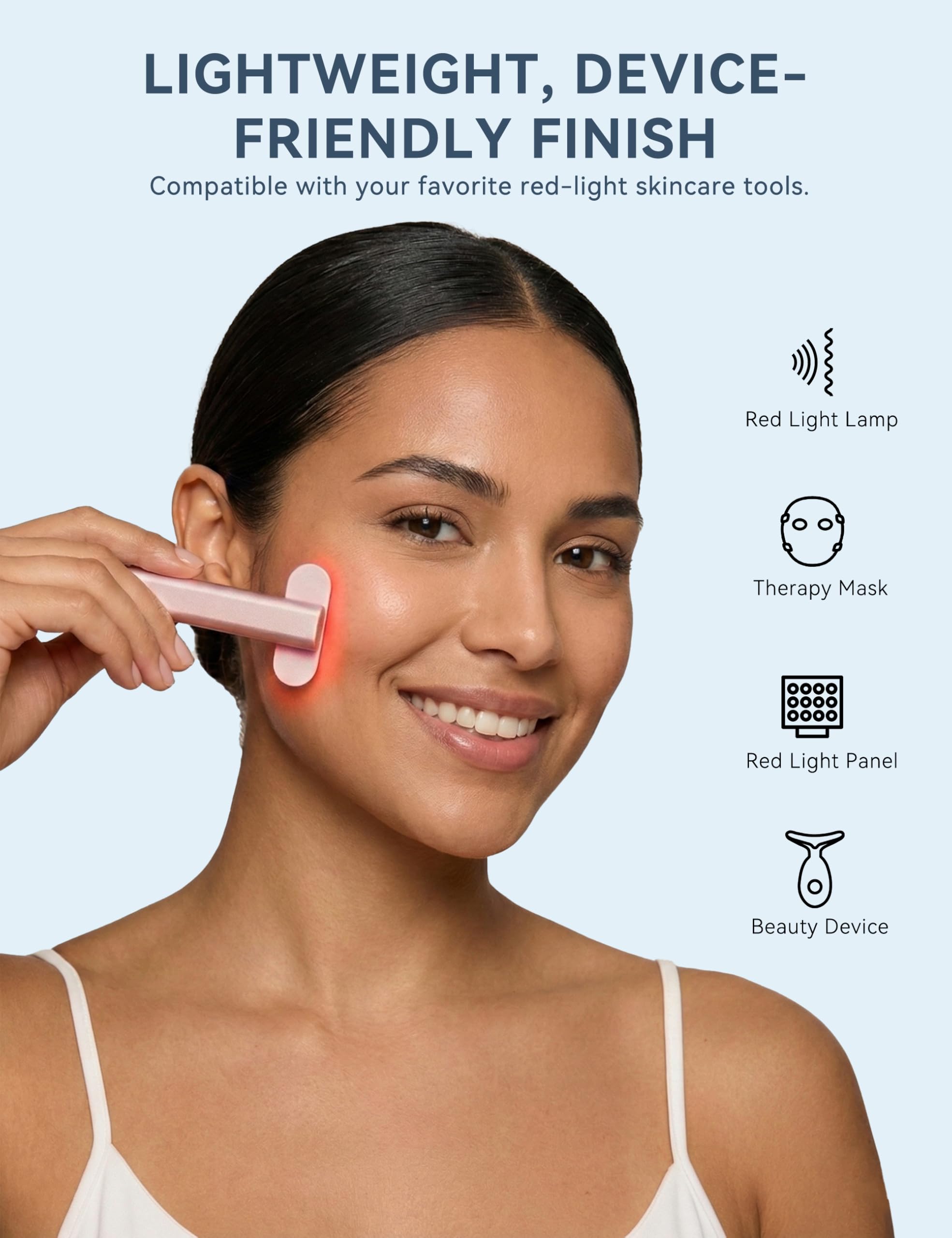 KARUNO serum being used under an LED mask for glide and comfort.